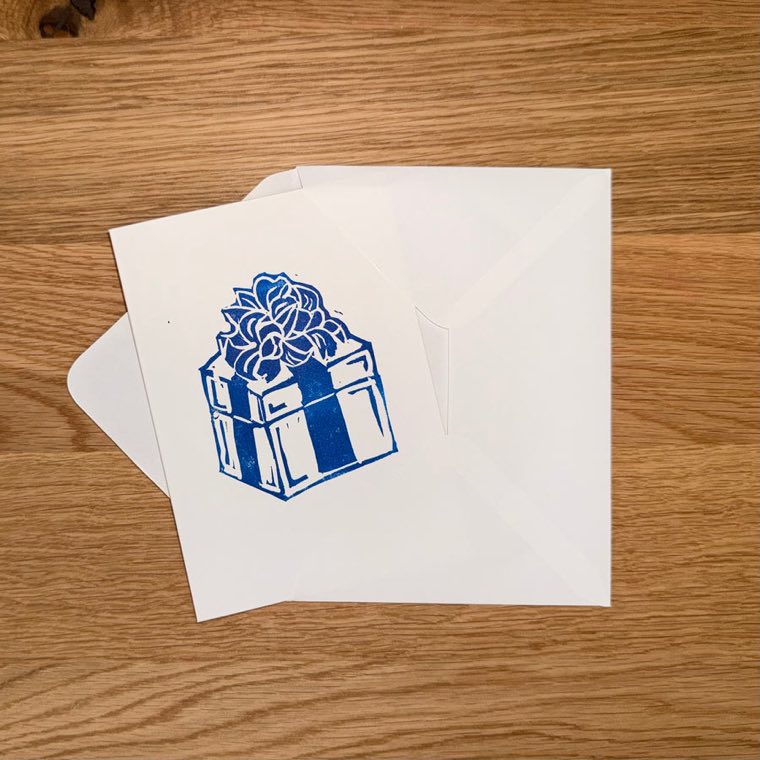 Blue Present Card