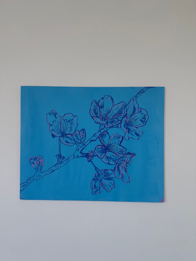Cherry Blossom Acrylic on Canvas Board