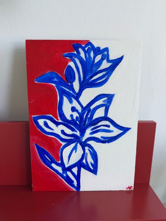 Lillies Acrylic on wood