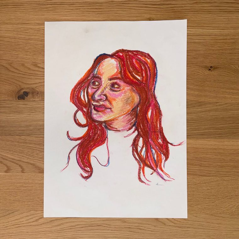 Oil Pastel Portrait A3