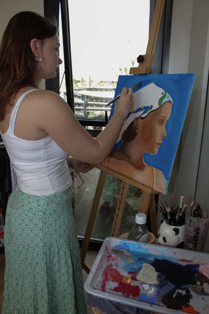 At the easel