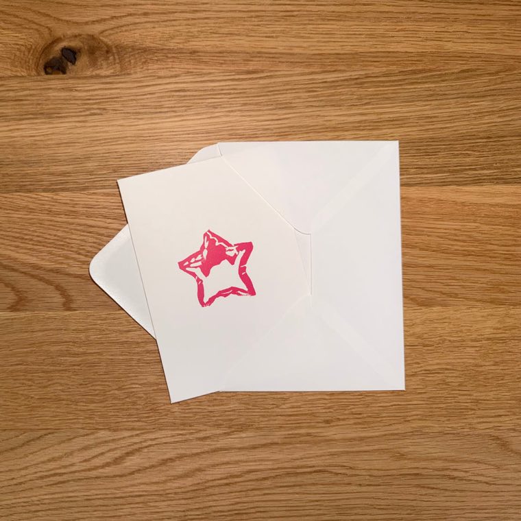 Pink Star Balloon Card