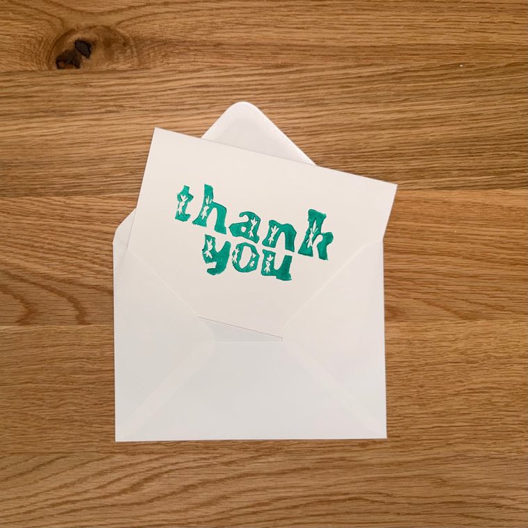 Thank you Lino print card