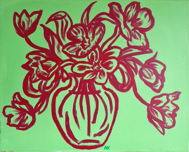 Tipsy Tulips Acrylic on Canvas